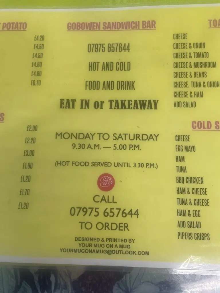 Menu_The Sandwich Bar_Gobowen_image_1