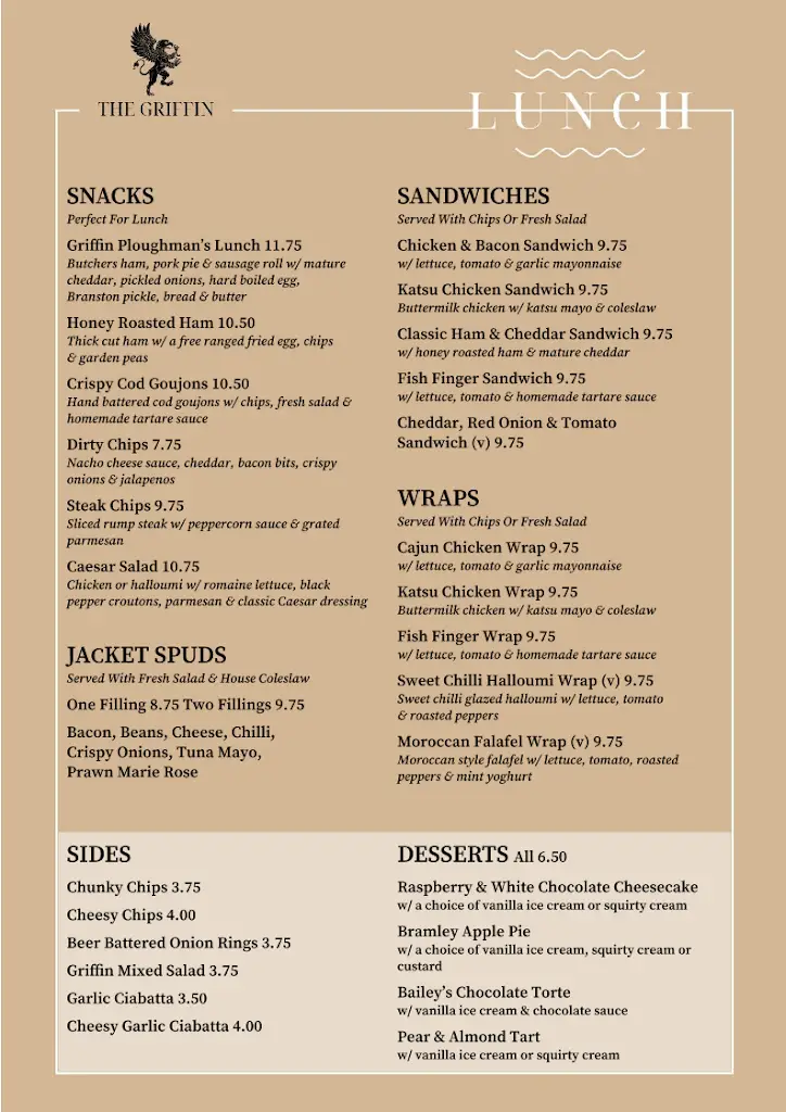 Menu_The Griffin Inn Oswestry_Gobowen_image_1