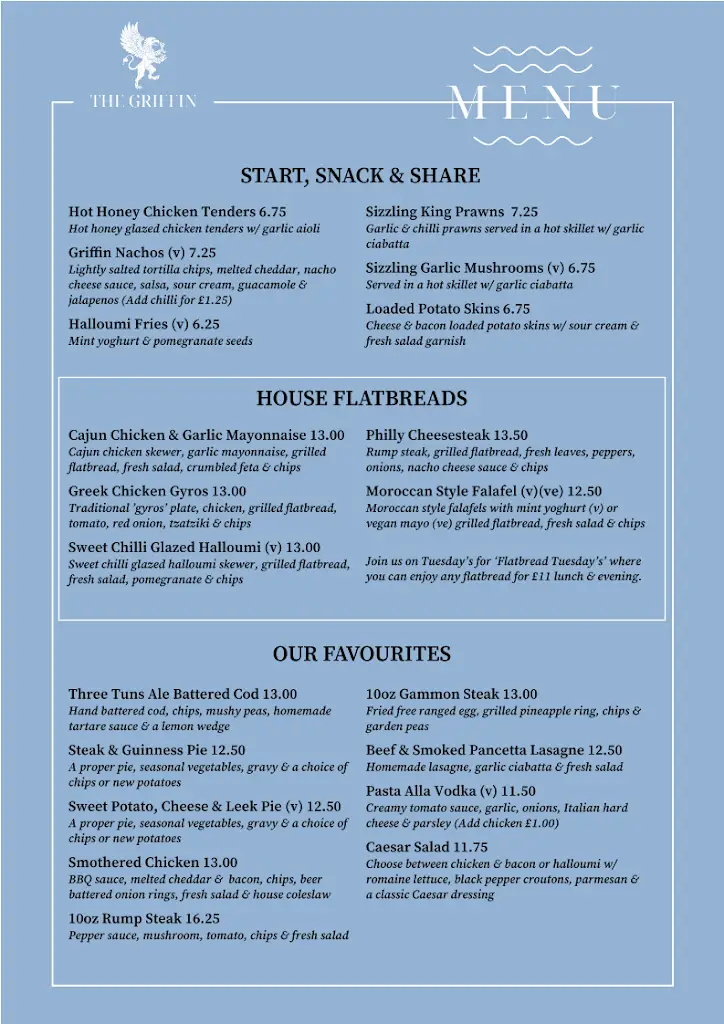 Menu_The Griffin Inn Oswestry_Gobowen_image_2