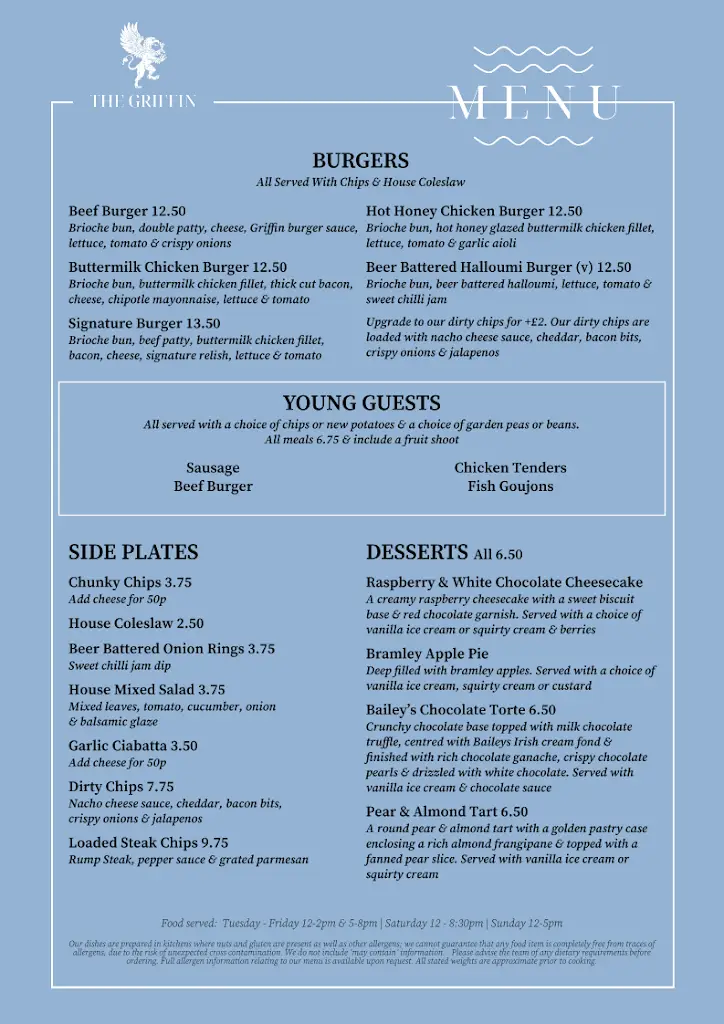 Menu_The Griffin Inn Oswestry_Gobowen_image_3