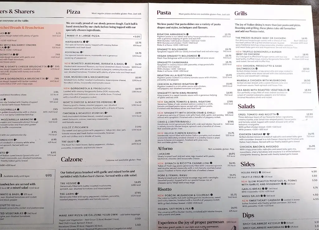 Menu_Prezzo Italian Restaurant Oswestry_Gobowen_image_1