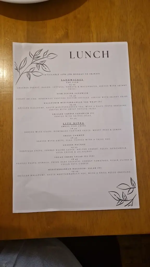Menu_The Fox and Hounds_Badsworth_image_2