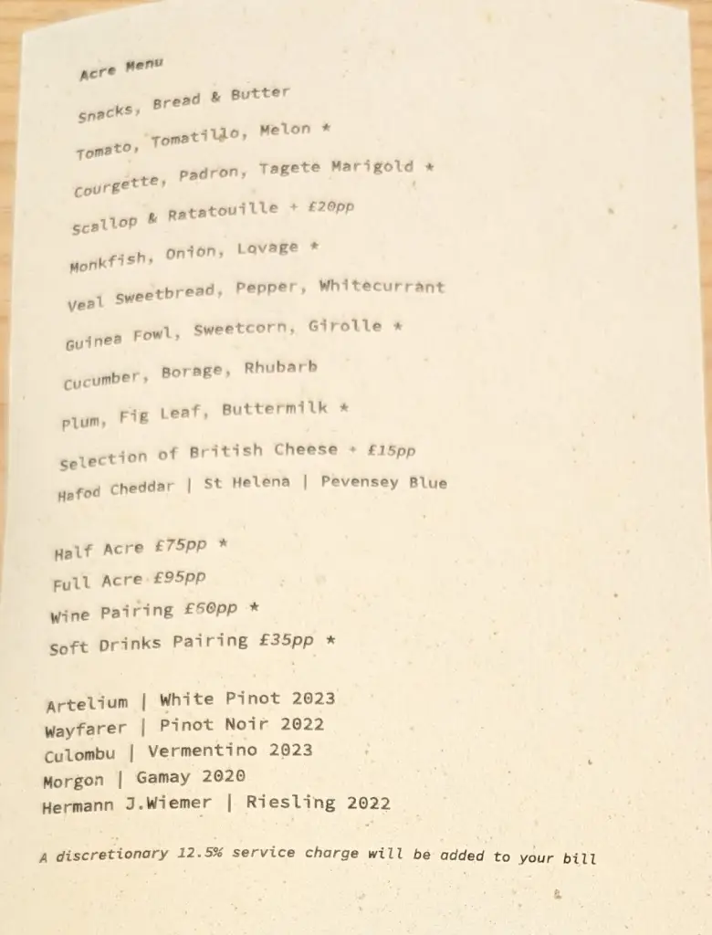 Menu_The Small Holding_Goudhurst_image_1