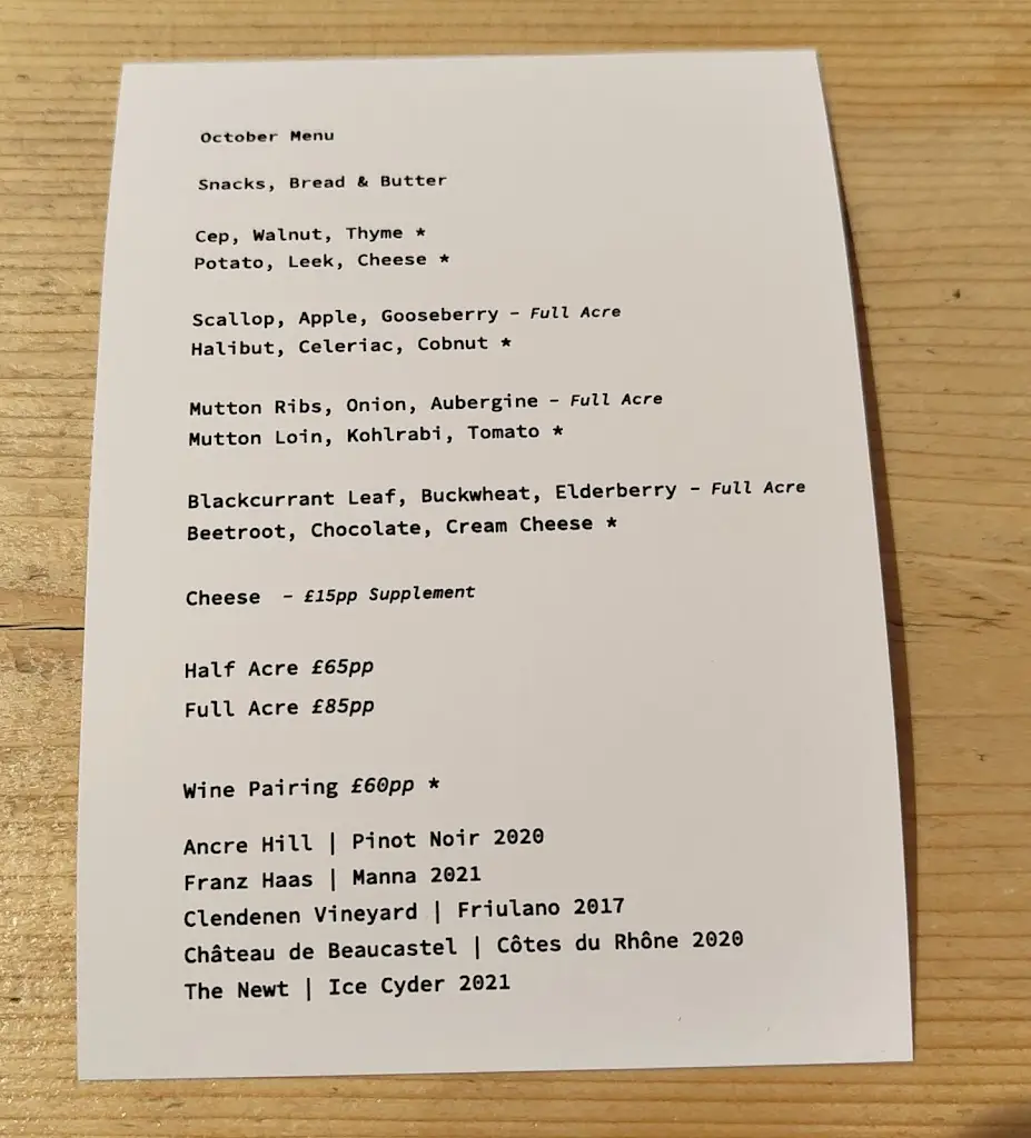 Menu_The Small Holding_Goudhurst_image_4