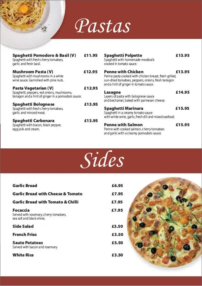 Menu_Bela's House - Portuguese and Italian restaurant_Grantham_image_1