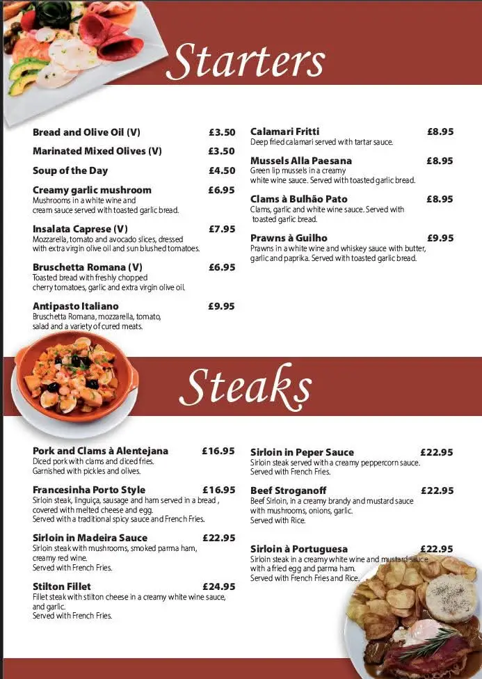 Menu_Bela's House - Portuguese and Italian restaurant_Grantham_image_2