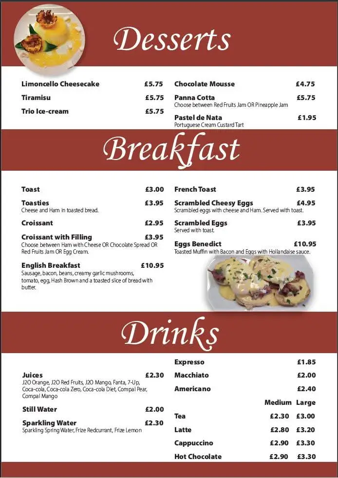 Menu_Bela's House - Portuguese and Italian restaurant_Grantham_image_4