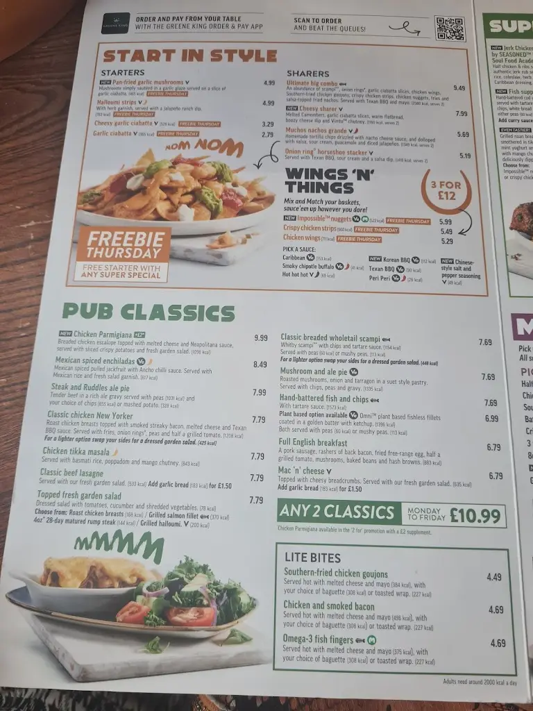 Menu_The Star_Gillingham_image_1