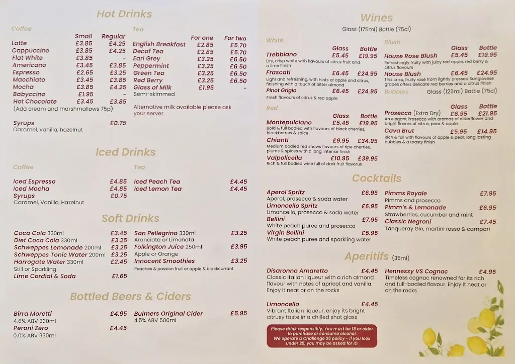 Menu_Marelis Italian Diner_Gillingham_image_1