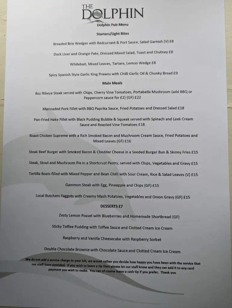 Menu_The Dolphin Inn_Gillingham_image_1