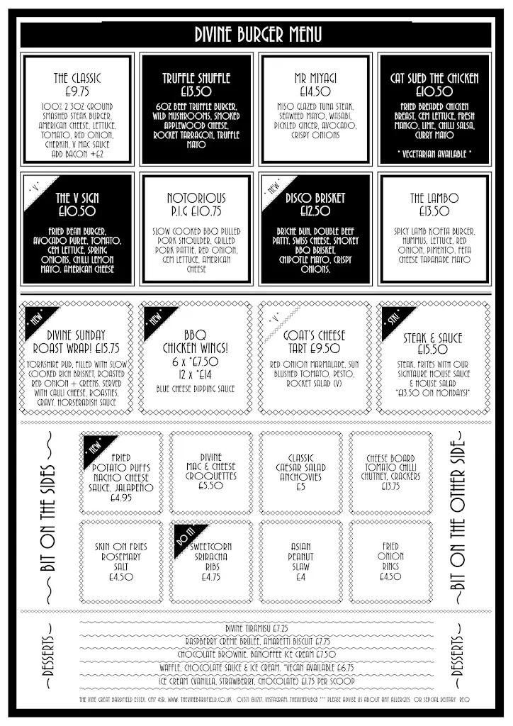 Menu_The Vine Bardfield_Great Bardfield_image_1