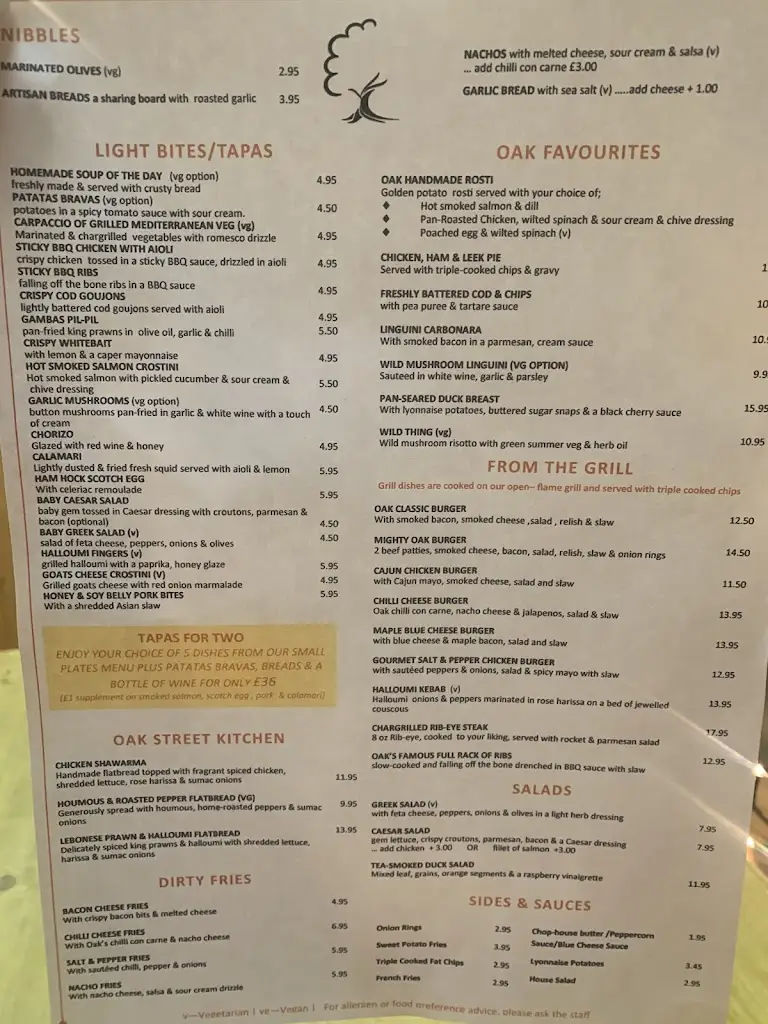 Menu_Oak Bar & Bistro_Greasby_image_1