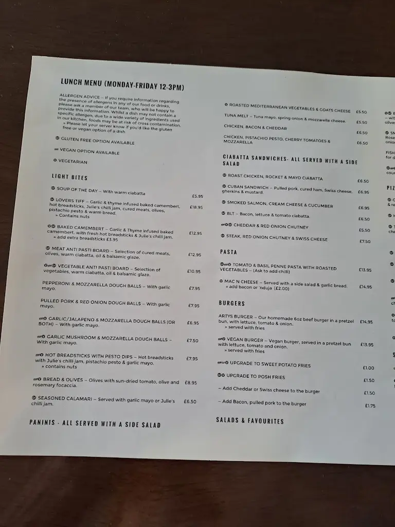 Menu_Arty’s_Gosport_image_2