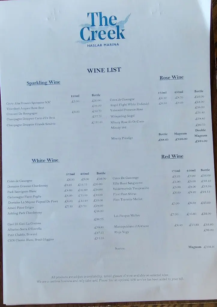 Menu_The Creek at Haslar Marina_Gosport_image_3