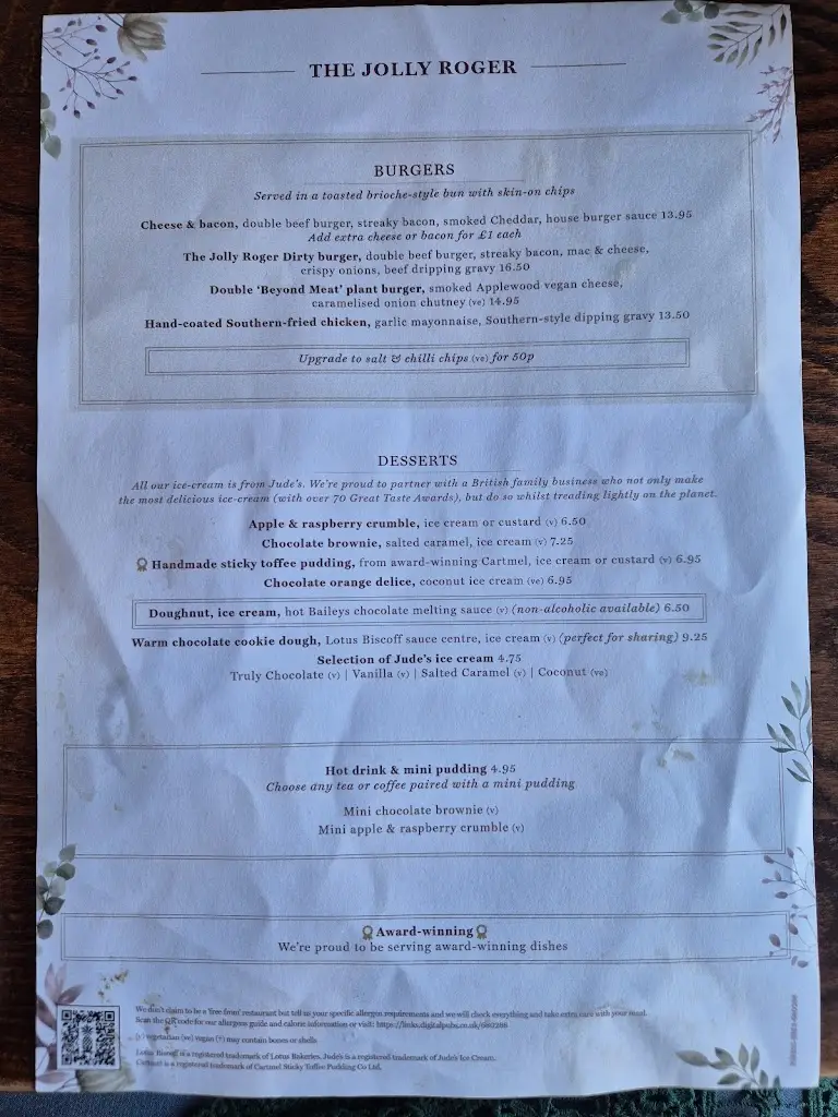 Menu_The Jolly Roger_Gosport_image_1