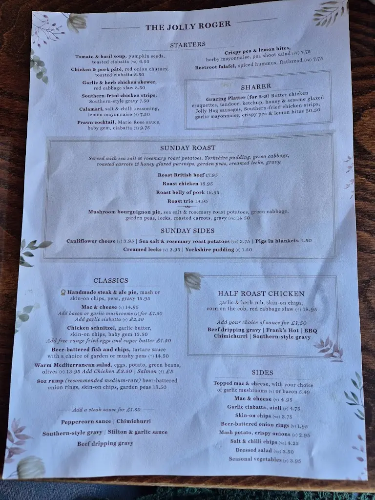 Menu_The Jolly Roger_Gosport_image_2