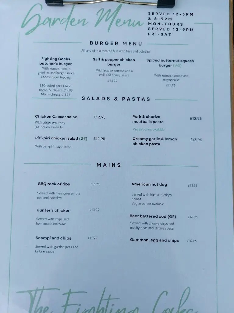 Menu_The Fighting Cocks, Alverstoke_Gosport_image_2