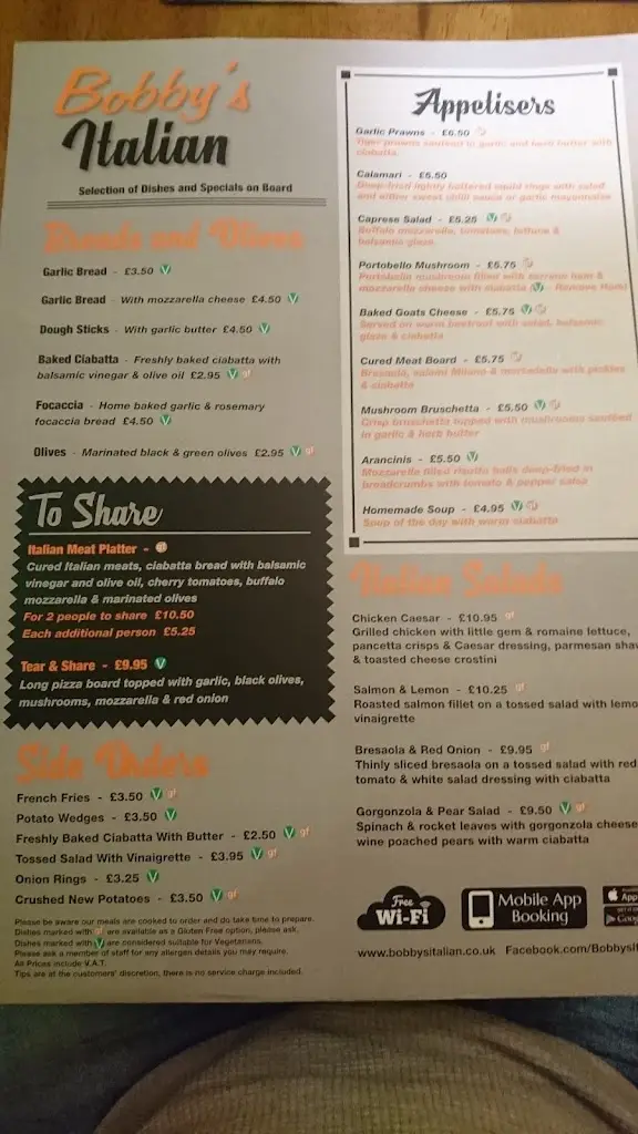 Menu_Bobby’s Italian Restaurant_Gosport_image_3