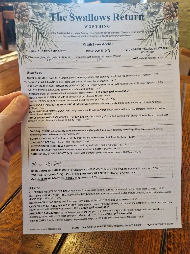 Menu_The Swallows Return_Goring-by-Sea_image_4