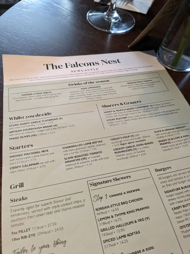 Menu_The Falcon's Nest_Gosforth_image_3