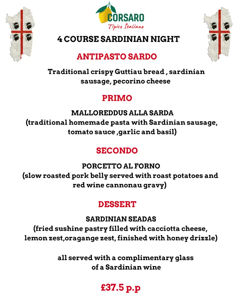 Menu_Corsaro Ristorante Tipico Italiano_Gosforth_image_4