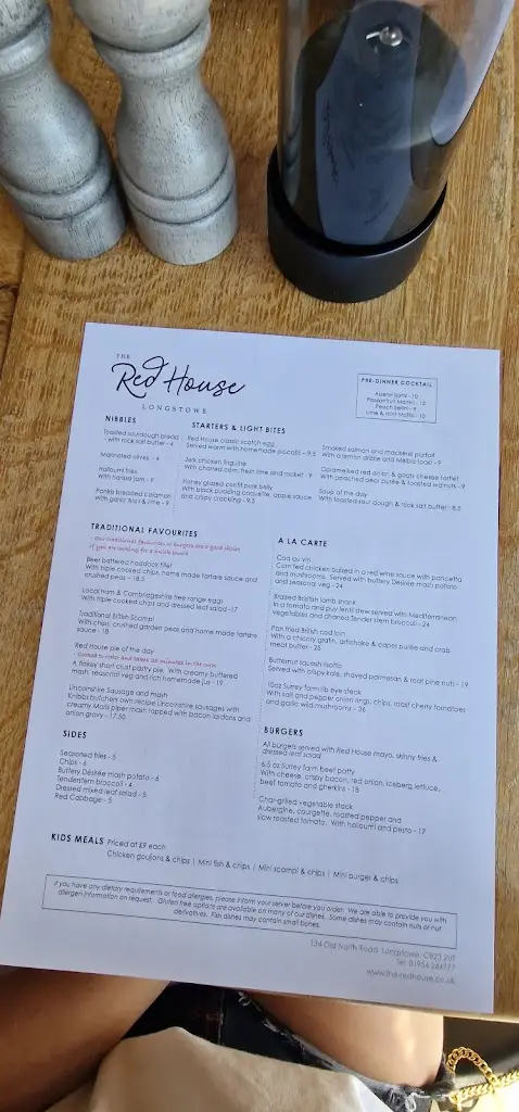 Menu_The Red House, Longstowe_Great Gransden_image_1