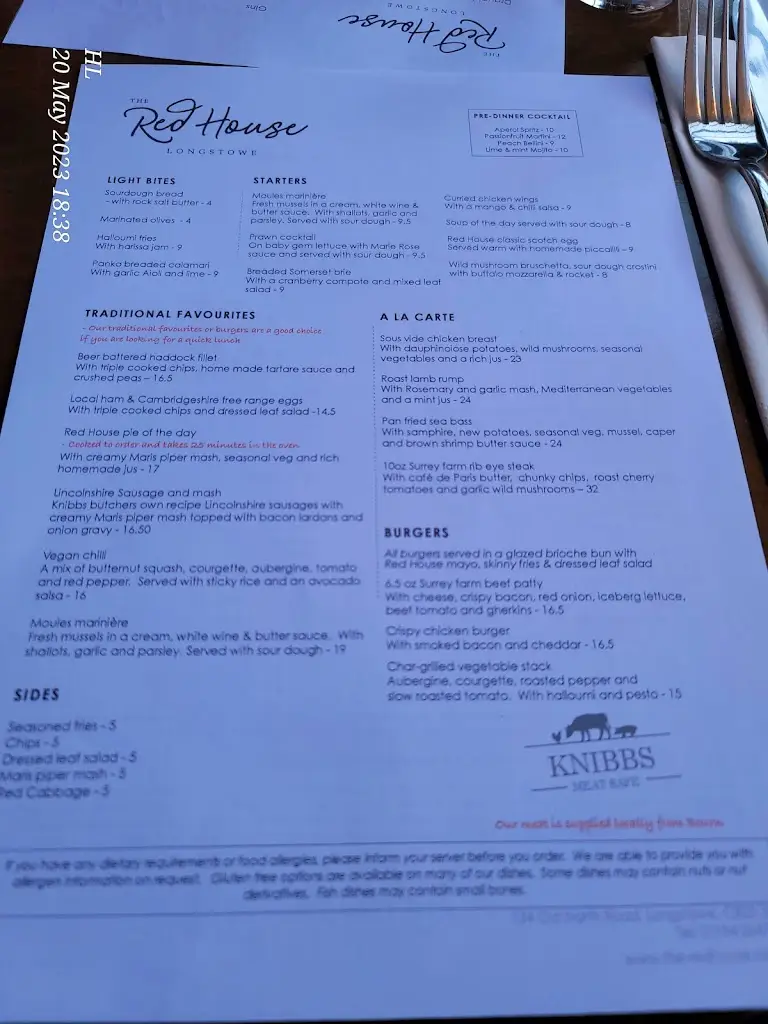 Menu_The Red House, Longstowe_Great Gransden_image_2