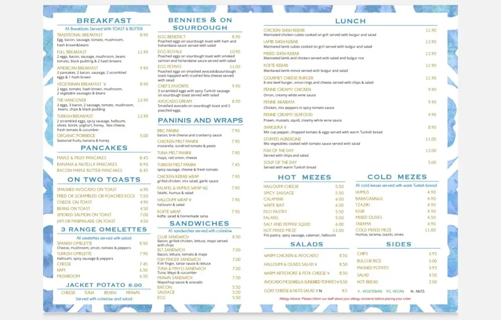 Menu_Galatea Brasseries_Great Dunmow_image_3