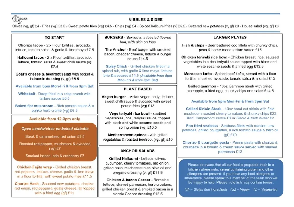 Menu_THE ANCHOR PUB & RESTAURANT_Great Paxton_image_2