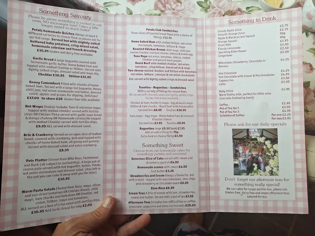 Menu_Petals Tearoom_Great Yeldham_image_1