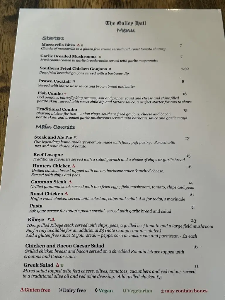 Menu_The Galley Hall_Great Amwell_image_2