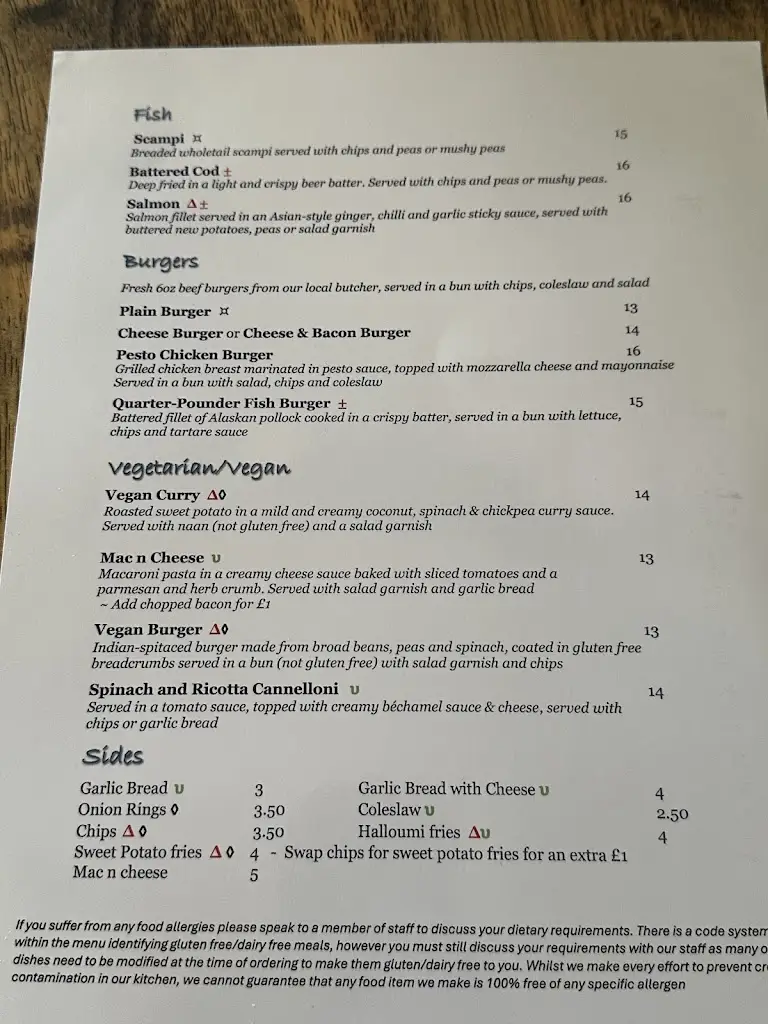 Menu_The Galley Hall_Great Amwell_image_3