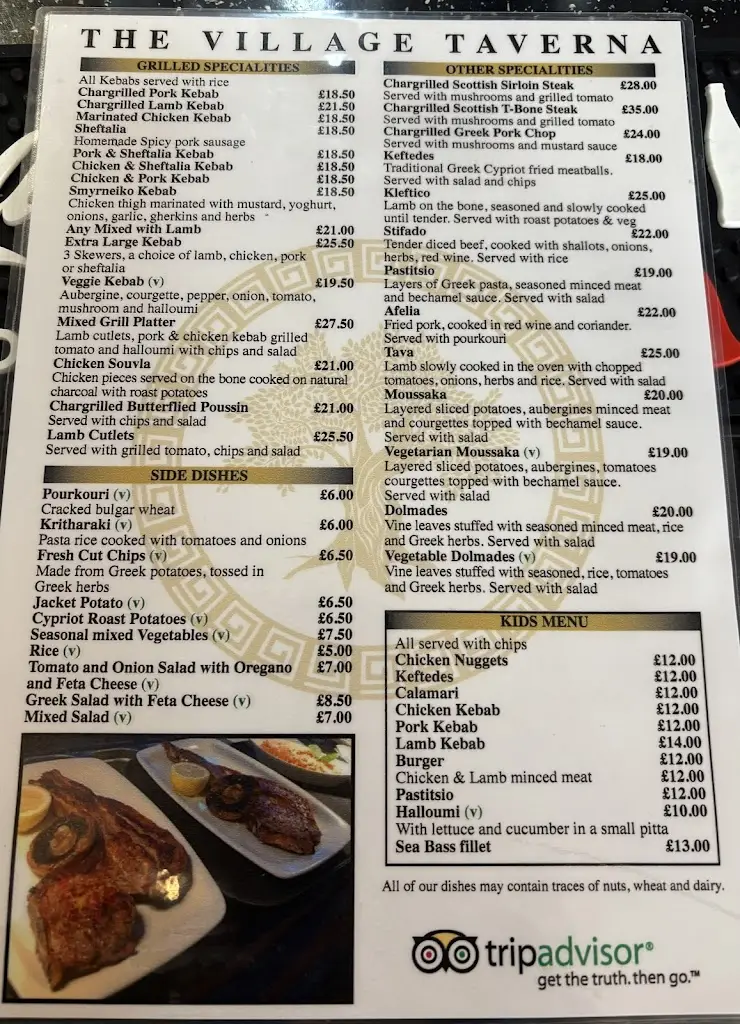 Menu_Village Taverna_Great Amwell_image_1