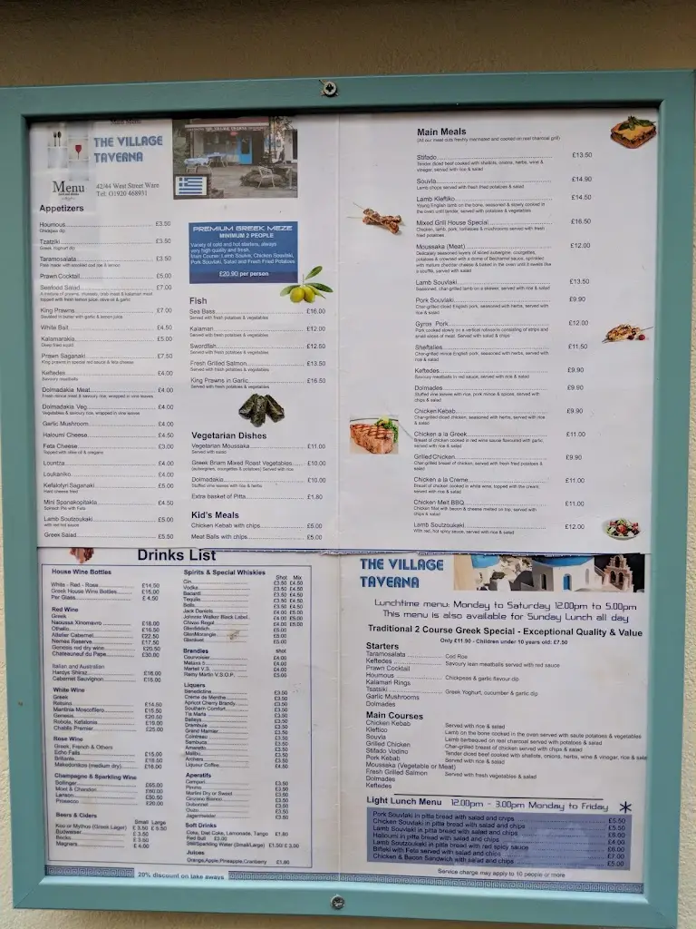 Menu_Village Taverna_Great Amwell_image_4