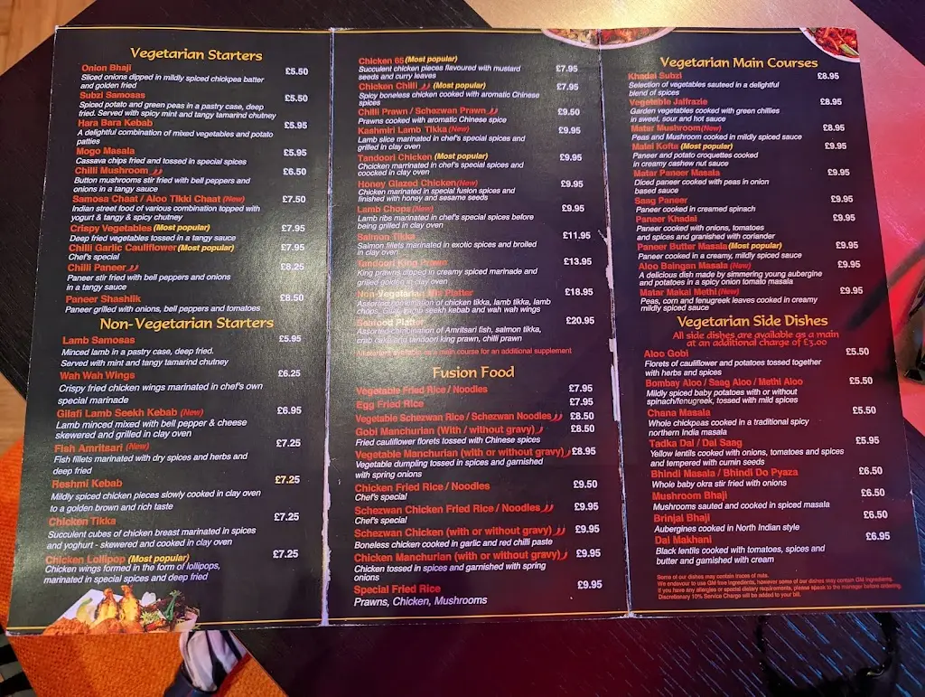 Menu_Jai Ho at the Coppingham Arms_Balcombe_image_1