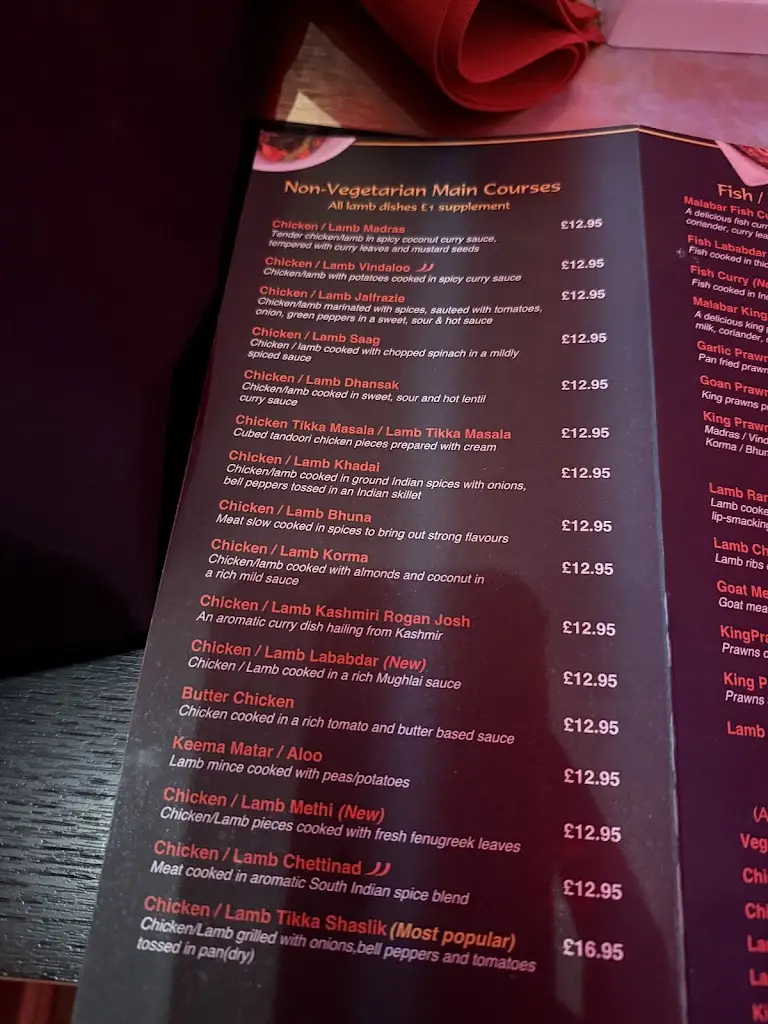 Menu_Jai Ho at the Coppingham Arms_Balcombe_image_3