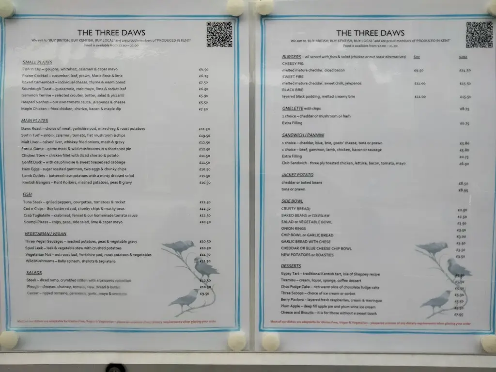 Menu_Three Daws_Gravesend_image_4