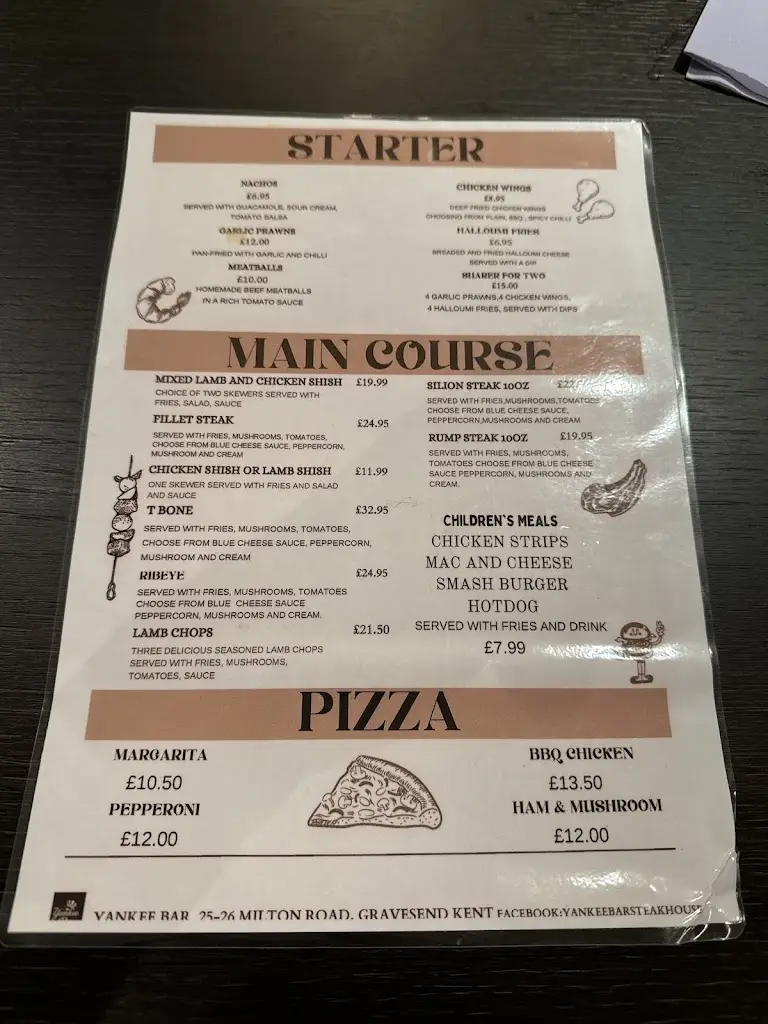 Menu_Yankee Bar Steakhouse Gravesend_Gravesend_image_1
