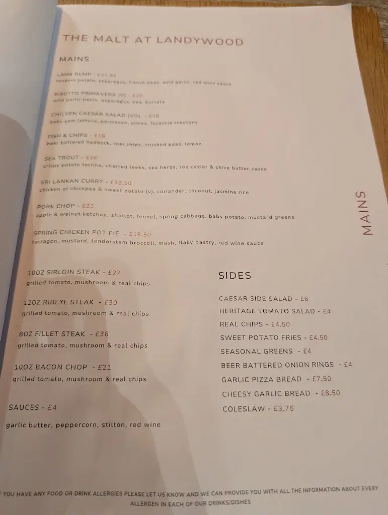 Menu_The Malt at Landywood_Great Wyrley_image_3