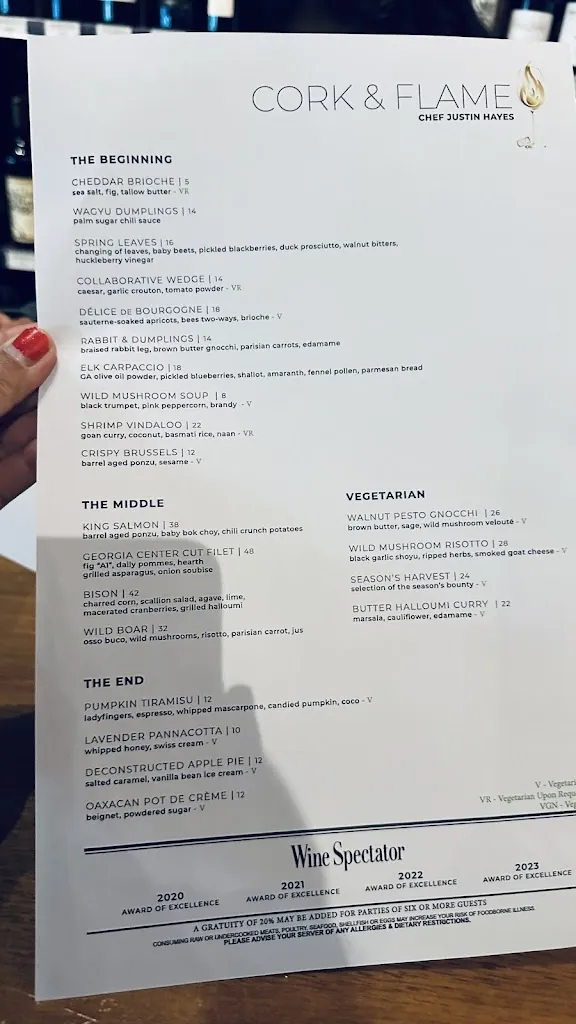 Menu_Cork & Flame_Evans, GA_image_old_2