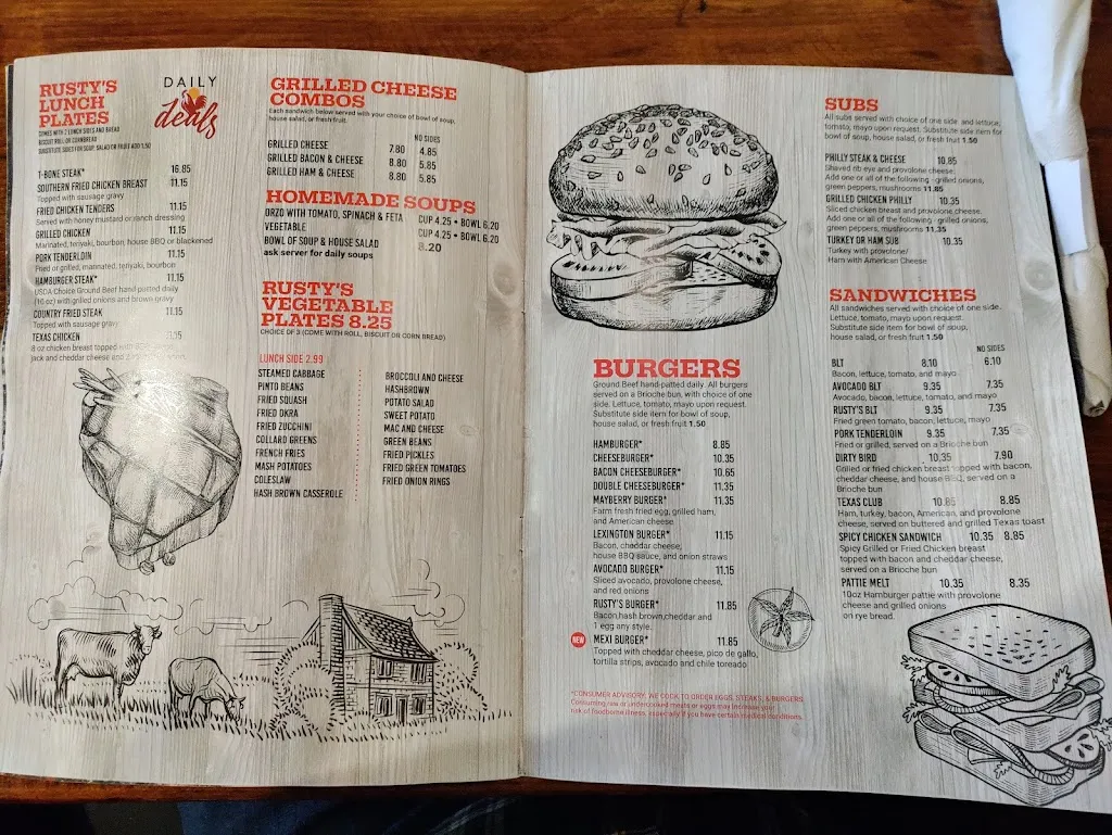Menu_Rusty Rooster Southern Breakfast_Mt Airy, NC_image_old_1