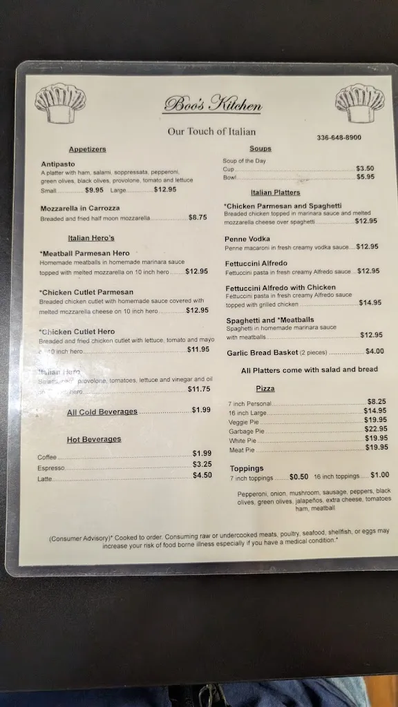 Menu_Boo's Kitchen_Mt Airy, NC_image_old_1