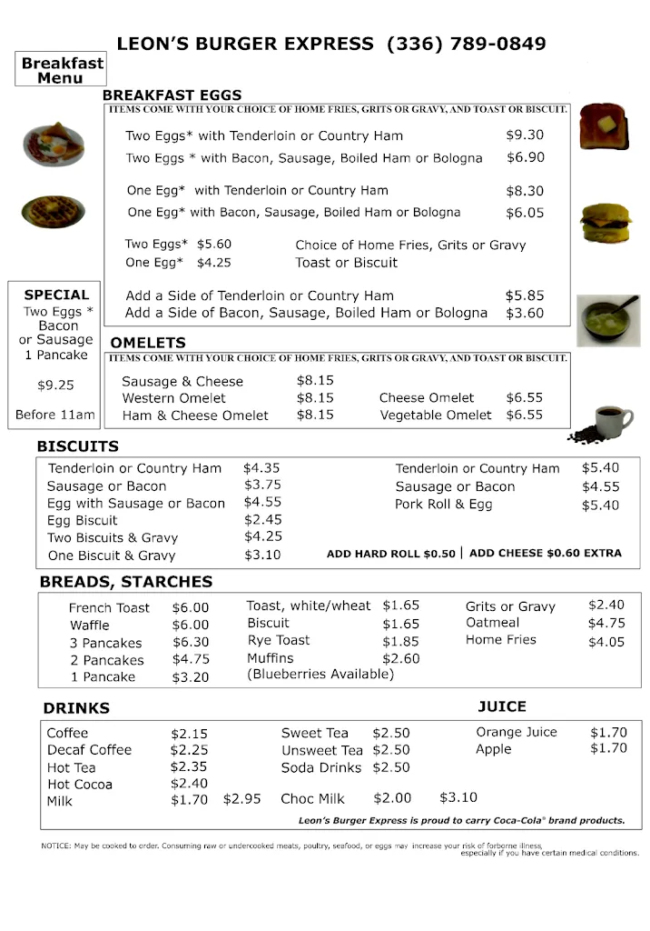Menu_Leon's Burger Express_Mt Airy, NC_image_old_2