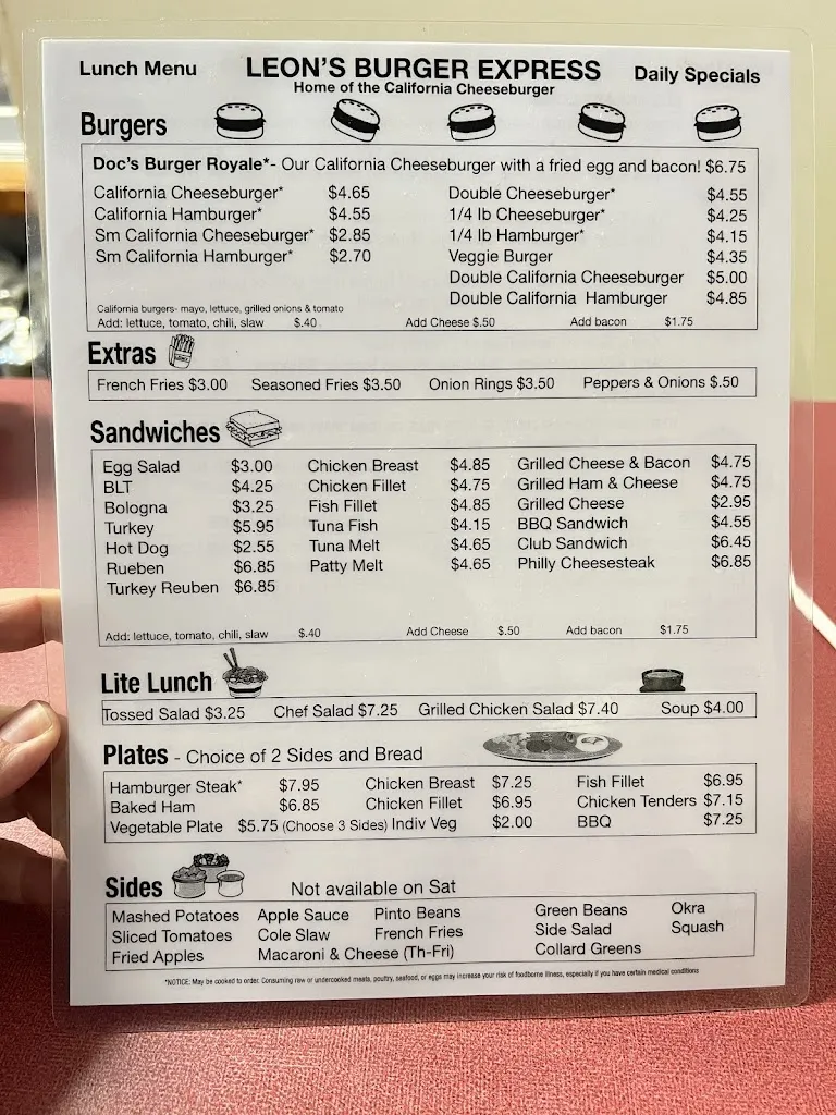 Menu_Leon's Burger Express_Mt Airy, NC_image_old_3