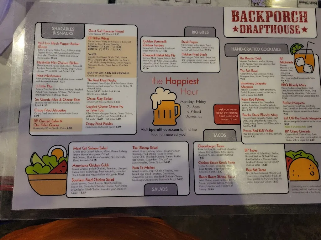 Menu_Back Porch Drafthouse_Temple, TX_image_old_1