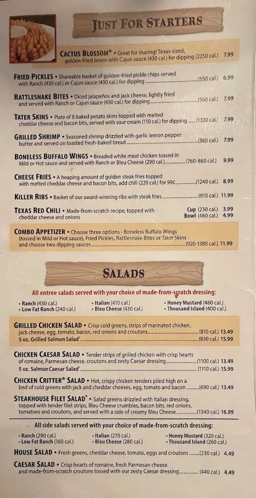 Menu_Texas Roadhouse_Temple, TX_image_old_1
