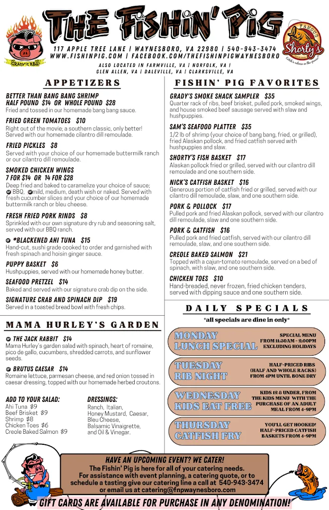 Menu_The Fishin' Pig Waynesboro_Waynesboro, VA_image_old_1