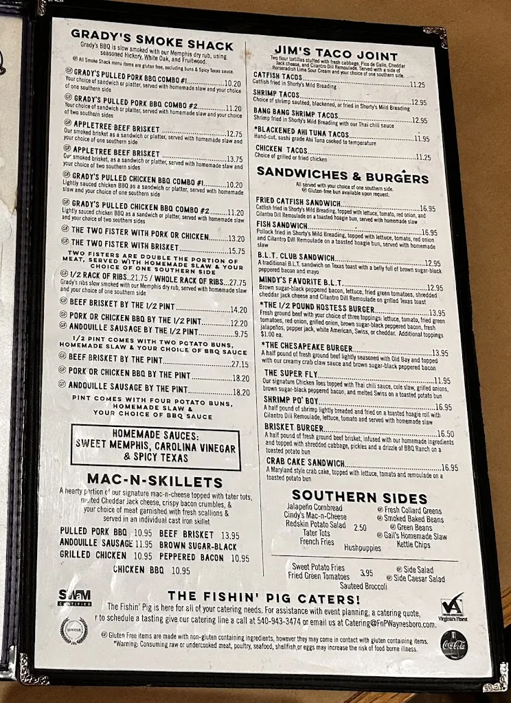 Menu_The Fishin' Pig Waynesboro_Waynesboro, VA_image_old_3