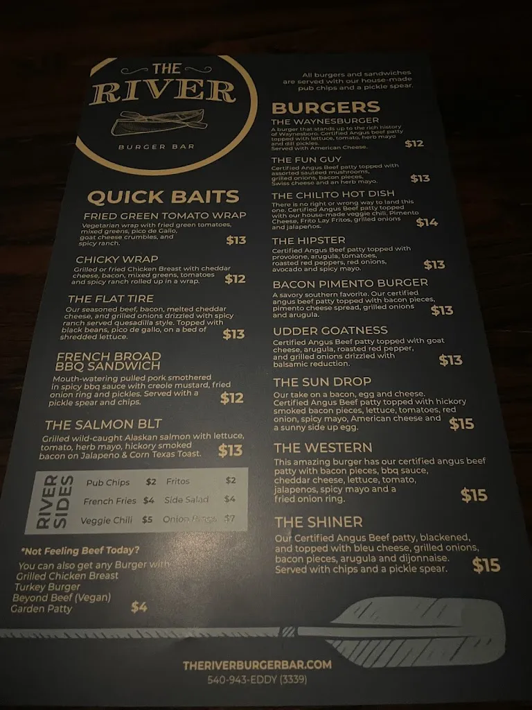 Menu_The River_Waynesboro, VA_image_old_3