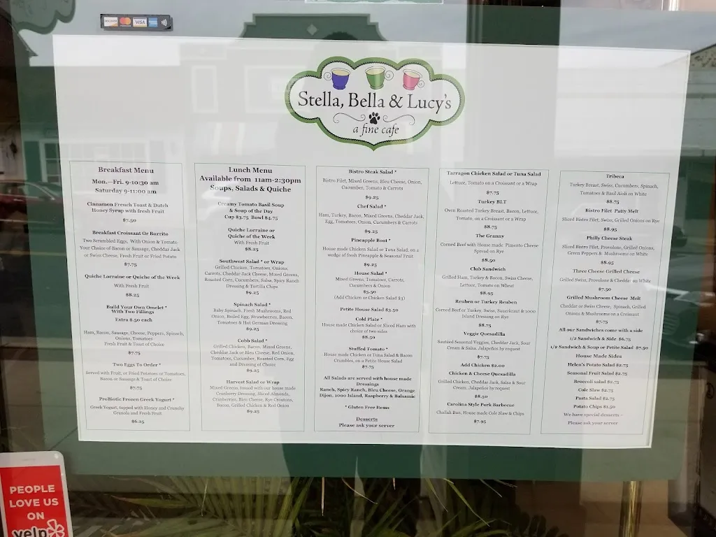 Menu_Stella Bella & Lucy's_Waynesboro, VA_image_old_2